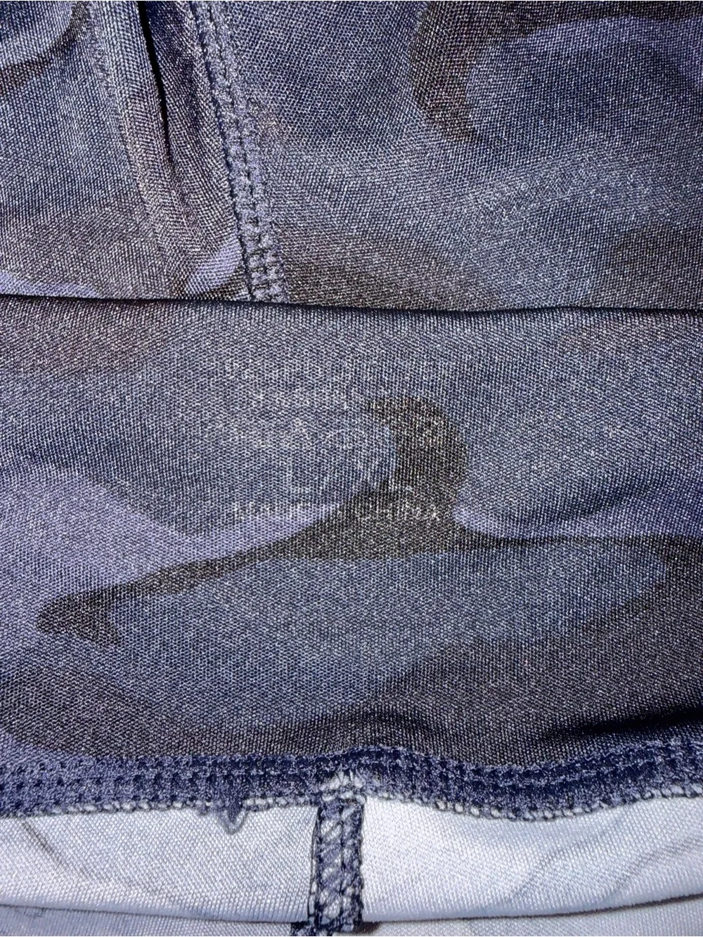 2561-Kathmandu Women's Black and Navy Camouflage Leggings with Rhinestone Panels